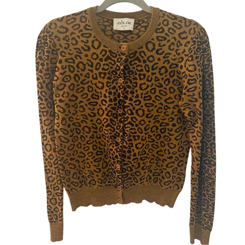 Eòlas Leopard Cardigan Made in Italy Knit M